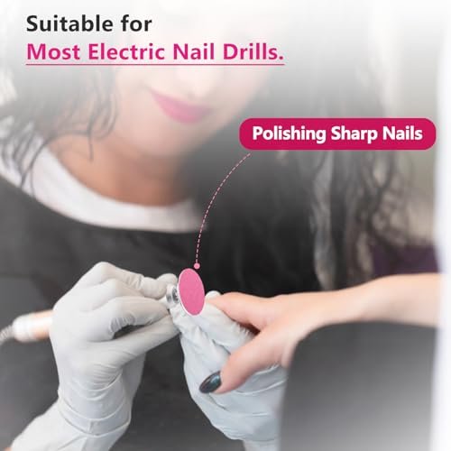 80-Piece Sanding Paper Discs with Metal Nail Drill Bit – 25mm Foot Drill Replacement Sanding Discs in #80, #150, #240 Grits for Nail Drill, Pedicure, and Dead Skin Removal - görsel 8