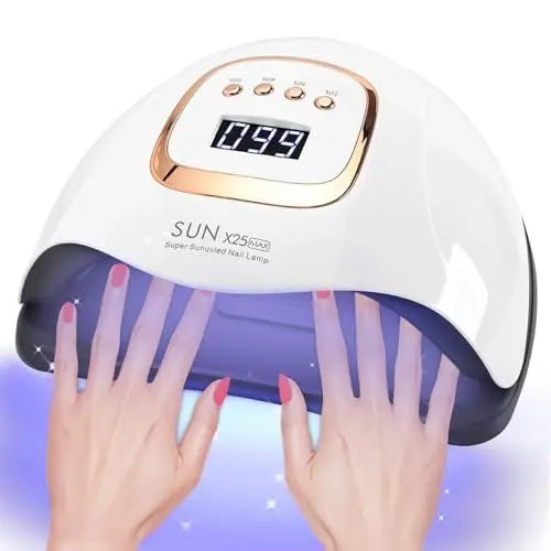 380W UV LED Nail Lamp with 81 Beads, Professional Nail Dryer for Gel Polish, 4 Timer Settings, Automatic Sensor - White Avelisse