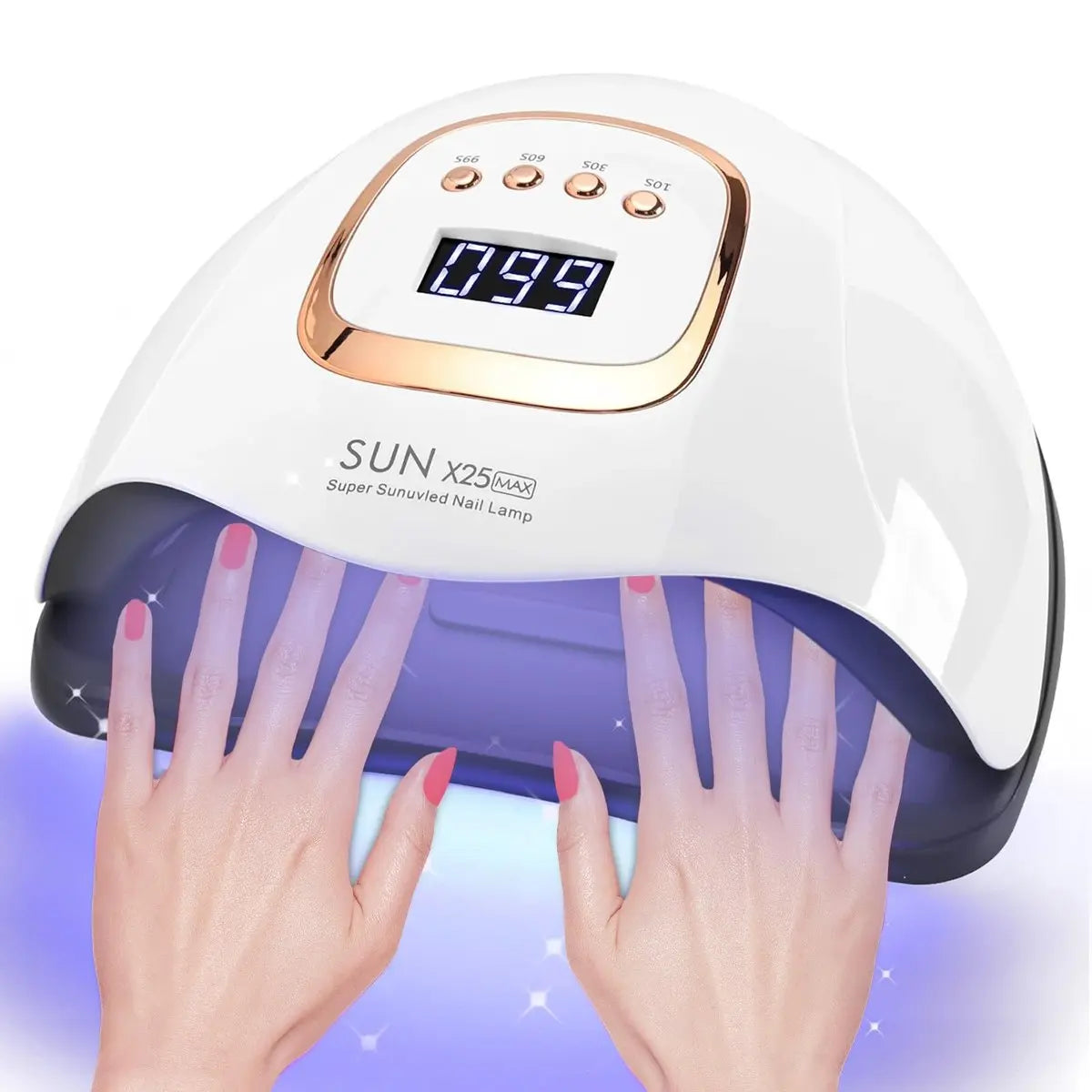 380W UV LED Nail Lamp with 81 Beads, Professional Nail Dryer for Gel Polish, 4 Timer Settings, Automatic Sensor - White Avelisse