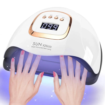 380W UV LED Nail Lamp with 81 Beads, Professional Nail Dryer for Gel Polish, 4 Timer Settings, Automatic Sensor - White Avelisse