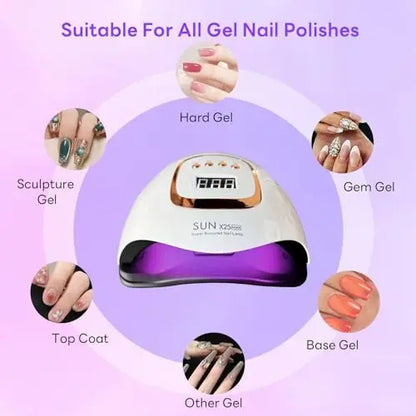 380W UV LED Nail Lamp with 81 Beads, Professional Nail Dryer for Gel Polish, 4 Timer Settings, Automatic Sensor - White Avelisse