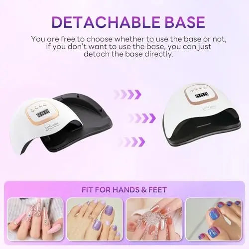 380W UV LED Nail Lamp with 81 Beads, Professional Nail Dryer for Gel Polish, 4 Timer Settings, Automatic Sensor - White Avelisse