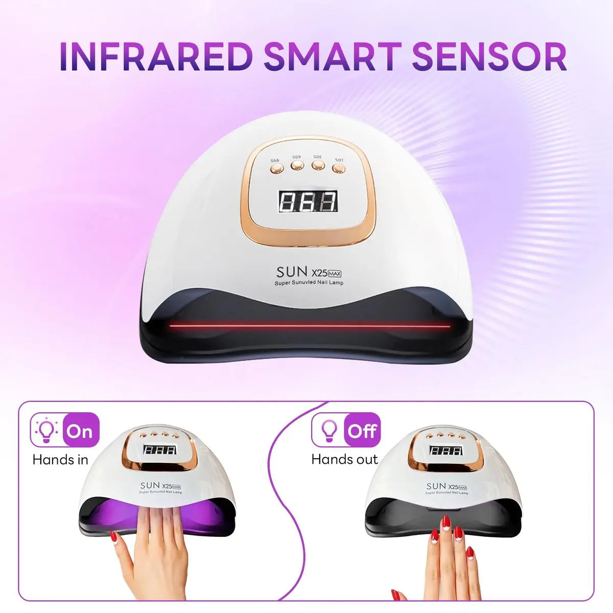 380W UV LED Nail Lamp with 81 Beads, Professional Nail Dryer for Gel Polish, 4 Timer Settings, Automatic Sensor - White Avelisse