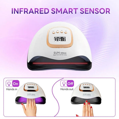 380W UV LED Nail Lamp with 81 Beads, Professional Nail Dryer for Gel Polish, 4 Timer Settings, Automatic Sensor - White Avelisse