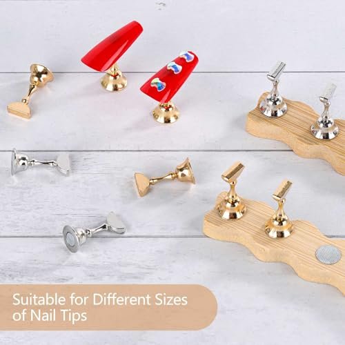Tbestmax 2 Sets Nail Holder Stand for Press on Nails Display - Wooden Wave Shape Nails Holder (Wave 10, 2 Sets) Avelisse