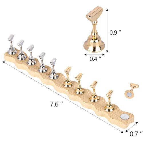 Tbestmax 2 Sets Nail Holder Stand for Press on Nails Display - Wooden Wave Shape Nails Holder (Wave 10, 2 Sets) Avelisse