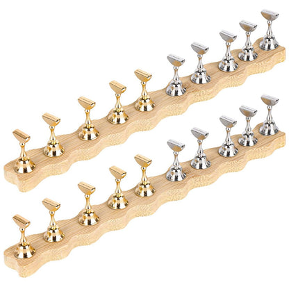 Tbestmax 2 Sets Nail Holder Stand for Press on Nails Display - Wooden Wave Shape Nails Holder (Wave 10, 2 Sets) Avelisse