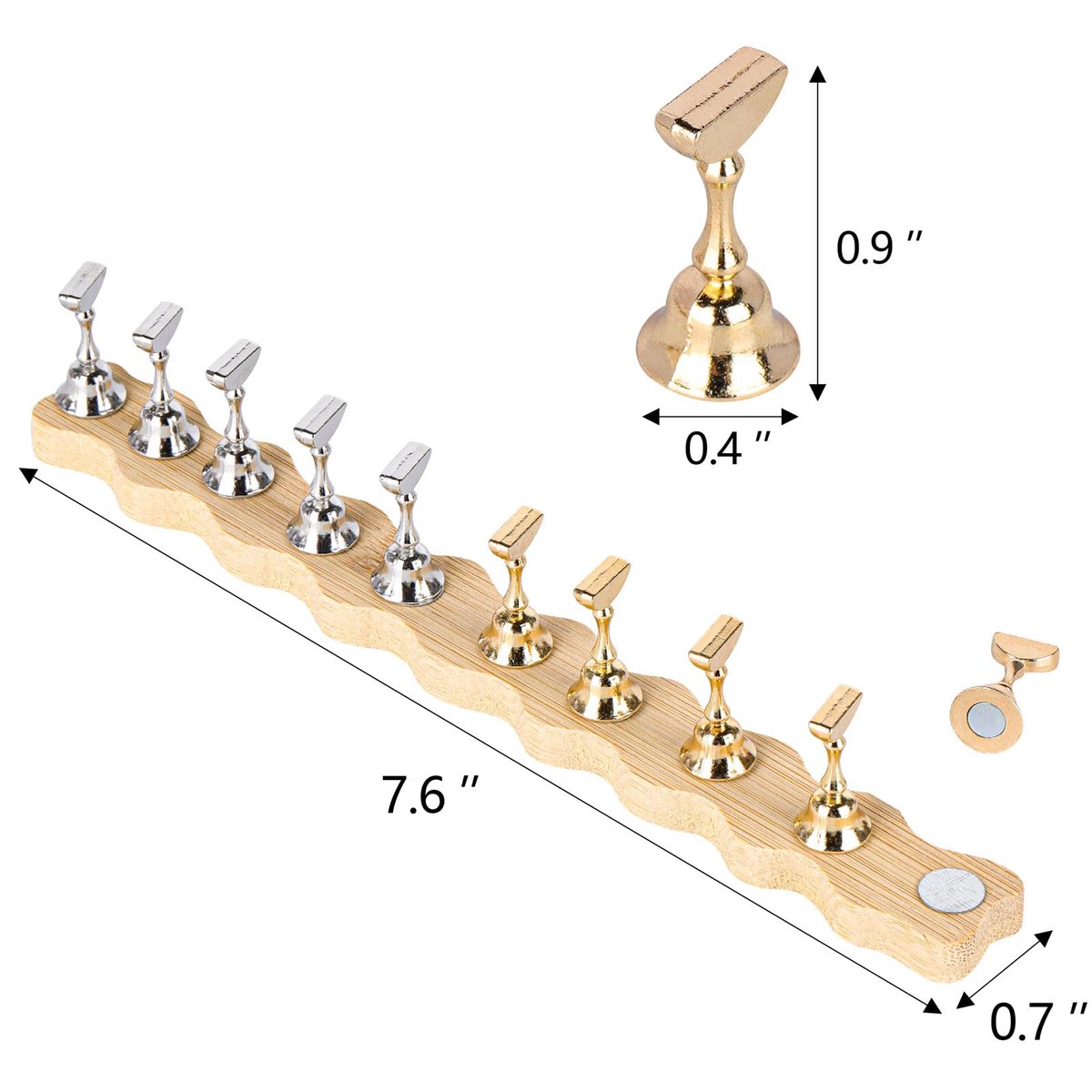 Tbestmax 2 Sets Nail Holder Stand for Press on Nails Display - Wooden Wave Shape Nails Holder (Wave 10, 2 Sets) Avelisse