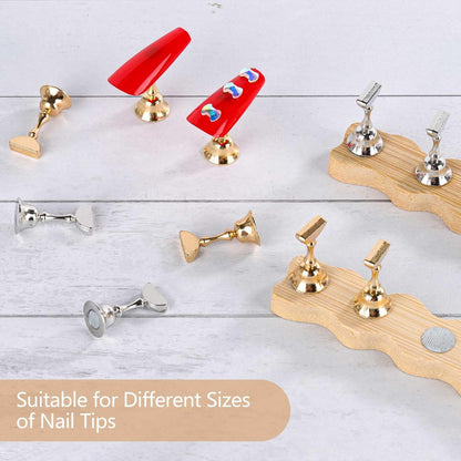 Tbestmax 2 Sets Nail Holder Stand for Press on Nails Display - Wooden Wave Shape Nails Holder (Wave 10, 2 Sets) Avelisse