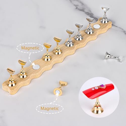 Tbestmax 2 Sets Nail Holder Stand for Press on Nails Display - Wooden Wave Shape Nails Holder (Wave 10, 2 Sets) Avelisse
