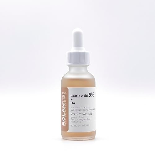 ROLANYIN Lactic Acid 5% + HA Facial Serum – Exfoliating, Hydrating, and Smoothing Serum for Anti-Aging and Pore Minimizing Avelisse