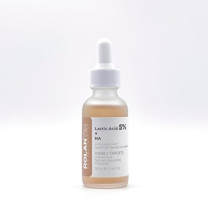 ROLANYIN Lactic Acid 5% + HA Facial Serum – Exfoliating, Hydrating, and Smoothing Serum for Anti-Aging and Pore Minimizing Avelisse