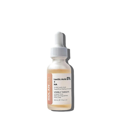 ROLANYIN Lactic Acid 5% + HA Facial Serum – Exfoliating, Hydrating, and Smoothing Serum for Anti-Aging and Pore Minimizing Avelisse