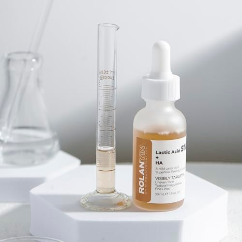 ROLANYIN Lactic Acid 5% + HA Facial Serum – Exfoliating, Hydrating, and Smoothing Serum for Anti-Aging and Pore Minimizing Avelisse