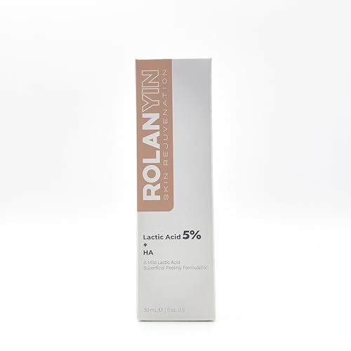 ROLANYIN Lactic Acid 5% + HA Facial Serum – Exfoliating, Hydrating, and Smoothing Serum for Anti-Aging and Pore Minimizing Avelisse