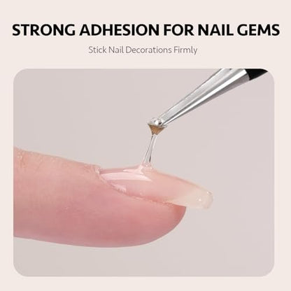 GAOY 3D Sculpting Gel for Nail Art - Semi-Solid Modeling Gel, No Wipe, Clear - for Chrome Powder, Rhinestones & Painting