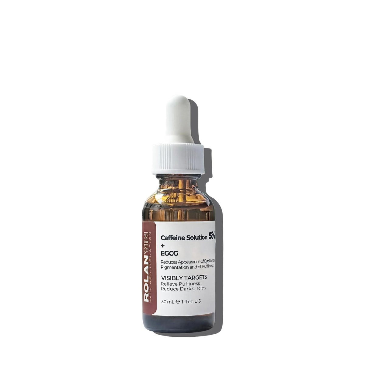 ROLANYIN Caffeine Solution 5% + EGCG Eye Serum – Puffiness Reduction, Dark Circle Treatment, Hydrating, Firming & Soothing Anti-Aging Eye Care (1 Fl Oz) - görsel 1