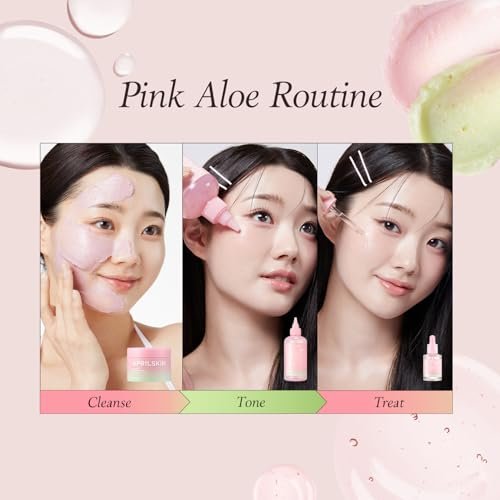 APRILSKIN Pink Aloe Mucin Serum - Hydrating 78% Jeju Aloe Formula, 1.01 fl.oz (30ml) for Glass Glow Skin Avelisse