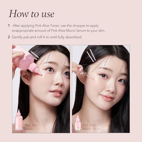 APRILSKIN Pink Aloe Mucin Serum - Hydrating 78% Jeju Aloe Formula, 1.01 fl.oz (30ml) for Glass Glow Skin Avelisse