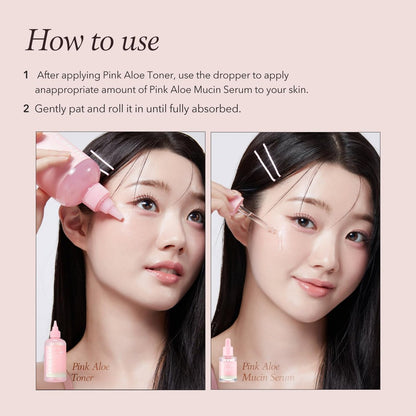 APRILSKIN Pink Aloe Mucin Serum - Hydrating 78% Jeju Aloe Formula, 1.01 fl.oz (30ml) for Glass Glow Skin Avelisse