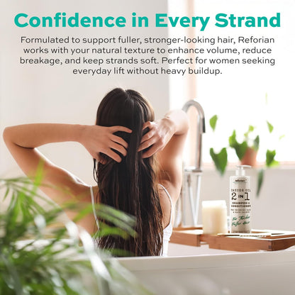Reforian Castor Oil Shampoo and Conditioner for Hair Growth & Strength – 2 in 1 Set for Men & Women – Sulfate-Free Formula for Thinning, Dry or Color-Treated Hair, 8oz Avelisse