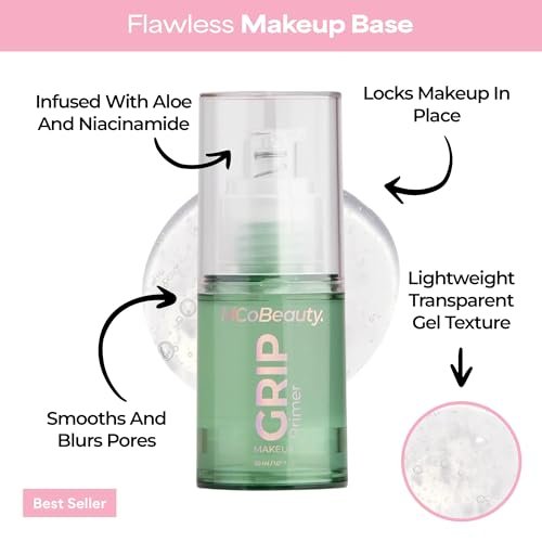MCoBeauty Grip Primer - Grippy Hold Lightweight Makeup Primer with Aloe Vera, Niacinamide & Vitamin E - Hydrating Gel Base for Long-Lasting Makeup - görsel 6