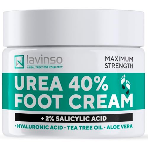Lavinso Urea Cream 40 Percent for Feet – Maximum Strength Foot Cream for Calluses, Dry Cracked Heels & Rough Skin Repair for Men and Women - görsel 1