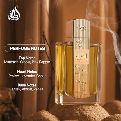Lattafa Angham Eau de Parfum - Citrus Lavender Musk Amber Vanilla Unisex Fragrance 100ml Avelisse