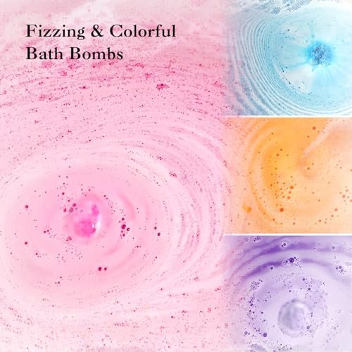 Bath Bombs for Kids with Surprise Inside - 9 Heart Imprint Bath Bombs with Bracelets for Girls, Toddler Bath Bombs for Ages 3-8, Birthday Gifts, Christmas Stocking Stuffers Avelisse