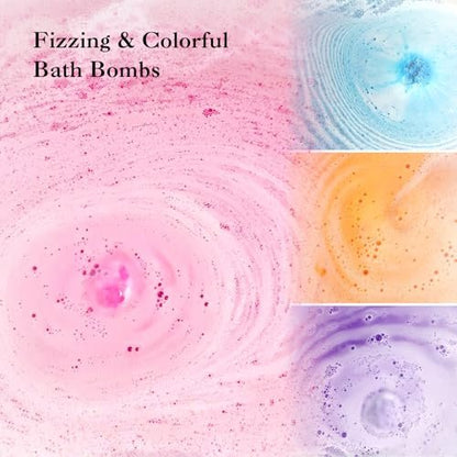Bath Bombs for Kids with Surprise Inside - 9 Heart Imprint Bath Bombs with Bracelets for Girls, Toddler Bath Bombs for Ages 3-8, Birthday Gifts, Christmas Stocking Stuffers Avelisse