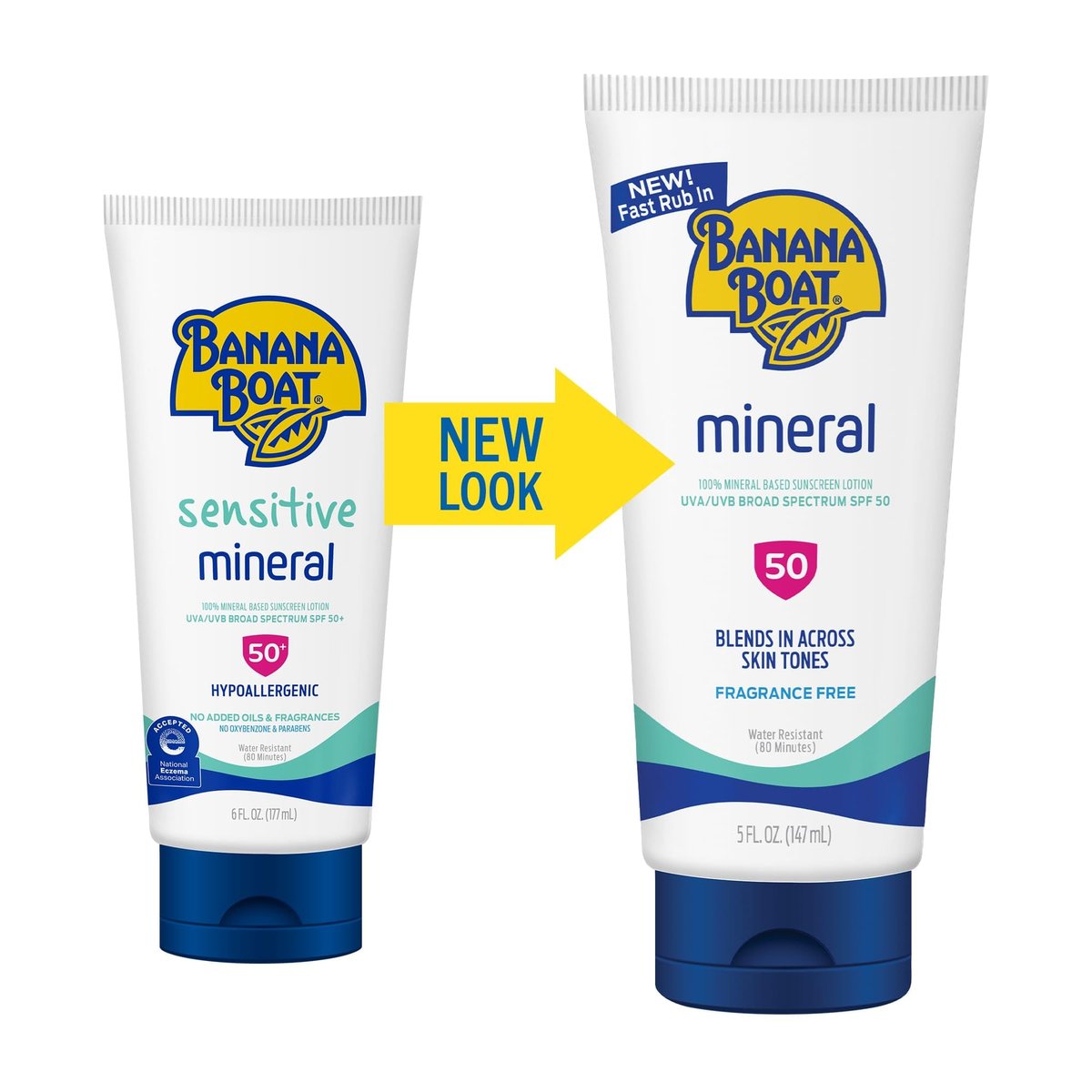 Banana Boat Mineral Sunscreen SPF 50 Lotion, 5 Fl Oz - Zinc Oxide Sunblock, Beach Essentials - görsel 3