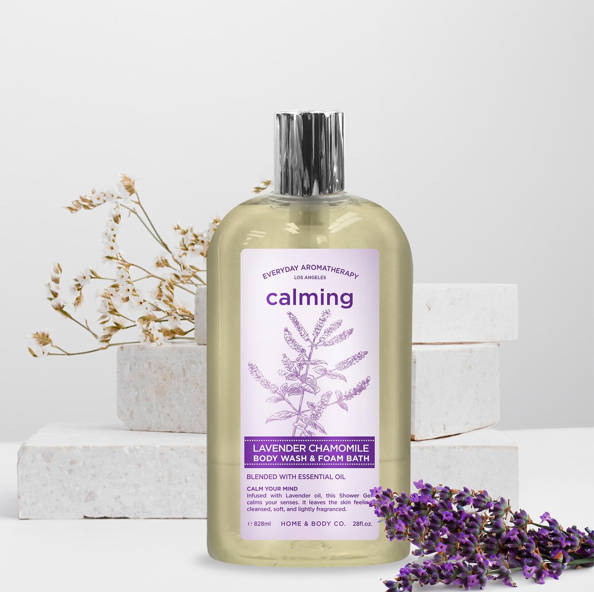 Everyday Aromatherapy Body Wash Duo - Eucalyptus Mint & Lavender Chamomile, 28oz Each, Pack of 2 | Home & Body Company Avelisse