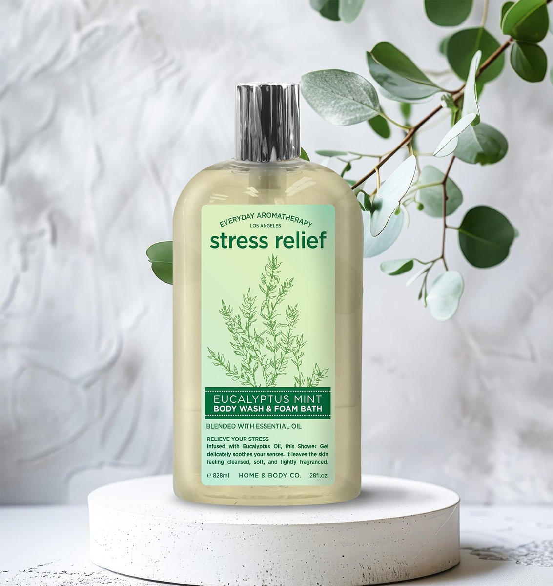 Everyday Aromatherapy Body Wash Duo - Eucalyptus Mint & Lavender Chamomile, 28oz Each, Pack of 2 | Home & Body Company Avelisse