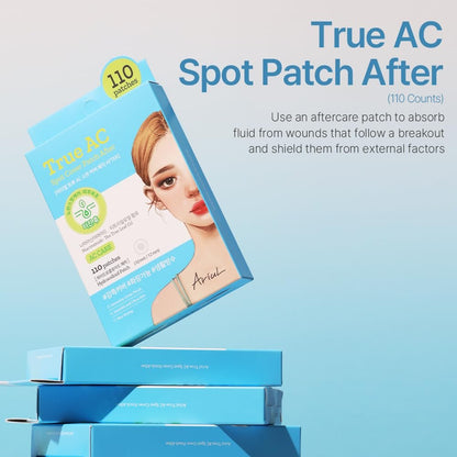 Ariul True AC Clear Spot Patch – Invisible Matte Hydrocolloid Patches, Waterproof, 10mm & 12mm, Korean Skincare (110 Count) Avelisse