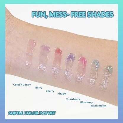 Disney Moana 7 Piece Plant Based Lip Gloss Set – Girls Party Favors, First Makeup for Kids Ages 3+