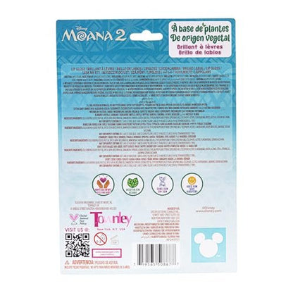 Disney Moana 7 Piece Plant Based Lip Gloss Set – Girls Party Favors, First Makeup for Kids Ages 3+