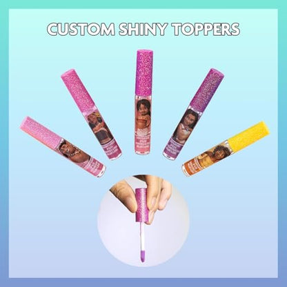 Disney Moana 7 Piece Plant Based Lip Gloss Set – Girls Party Favors, First Makeup for Kids Ages 3+