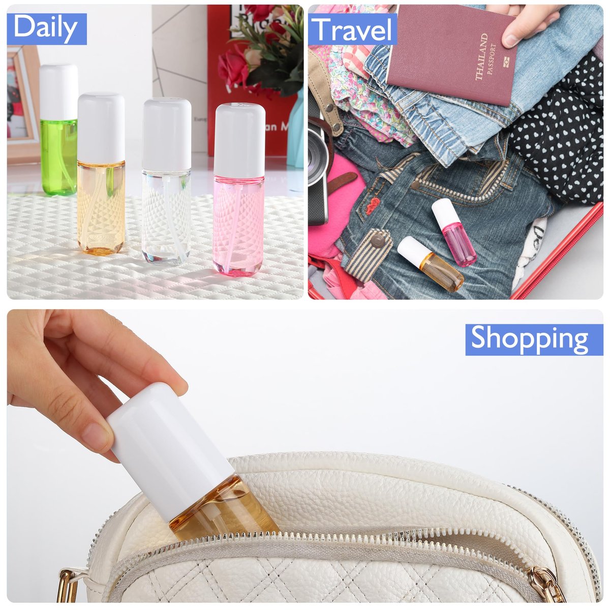 KREMORV Small Spray Bottle Travel Size 4 Pack - 1.35oz/40ml Fine Mist Empty Mini Spray Bottles Refillable Plastic Travel Bottle Set for Traveling and Outgoing - görsel 10
