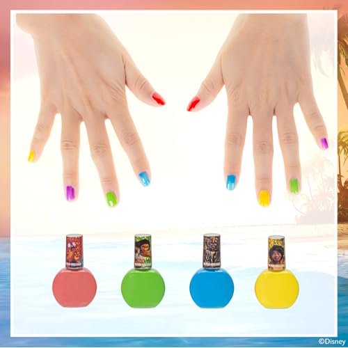 Townley Girl Moana 2 Water-Based Peel Off Nail Polish Set - 18 Glittery Colors for Kids Ages 3+ Avelisse