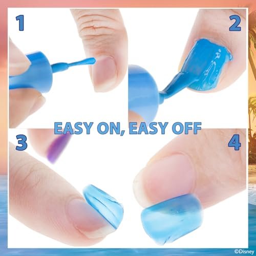 Townley Girl Moana 2 Water-Based Peel Off Nail Polish Set - 18 Glittery Colors for Kids Ages 3+ Avelisse