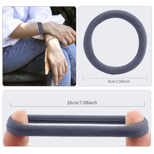 Pink Hair Ties - 100 Pcs Seamless Ponytail Holders - No Damage Thick Hair Bands for Women & Girls - görsel 6