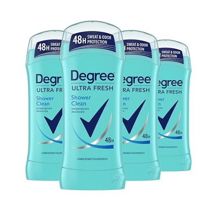 Degree Ultra Fresh Antiperspirant Deodorant Stick Shower Clean, 2.6 oz, Pack of 4 – 48H Sweat & Odor Protection for Women Avelisse