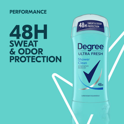 Degree Ultra Fresh Antiperspirant Deodorant Stick Shower Clean, 2.6 oz, Pack of 4 – 48H Sweat & Odor Protection for Women Avelisse