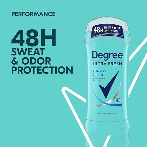 Degree Ultra Fresh Antiperspirant Deodorant Stick Shower Clean, 2.6 oz, Pack of 4 – 48H Sweat & Odor Protection for Women Avelisse
