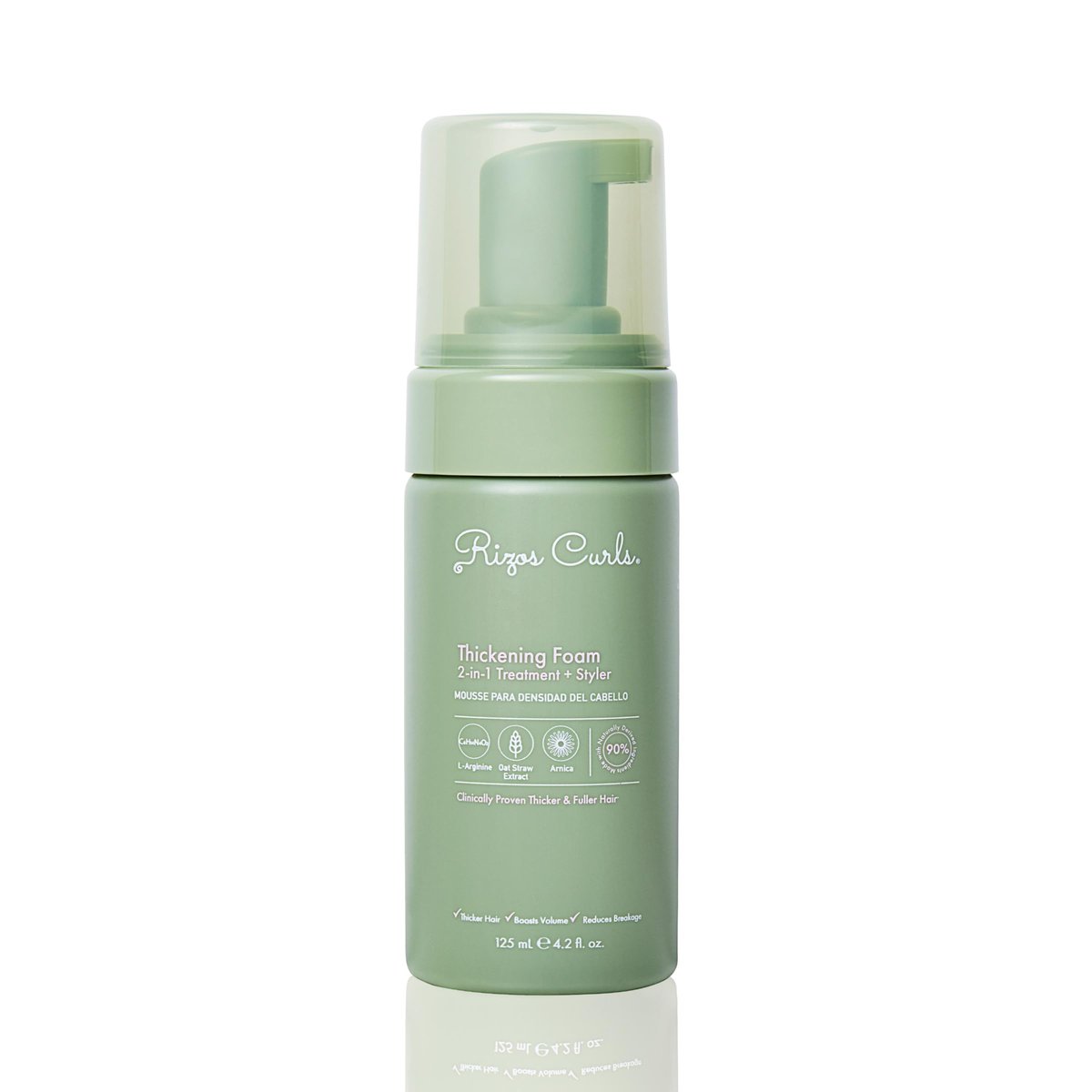 Rizos Curls Thickening Foam 2-in-1 Treatment + Styler - Improve Hair Thickness, Reduce Breakage, Boost Volume & Enhance Hair Health - 4.2 oz Avelisse