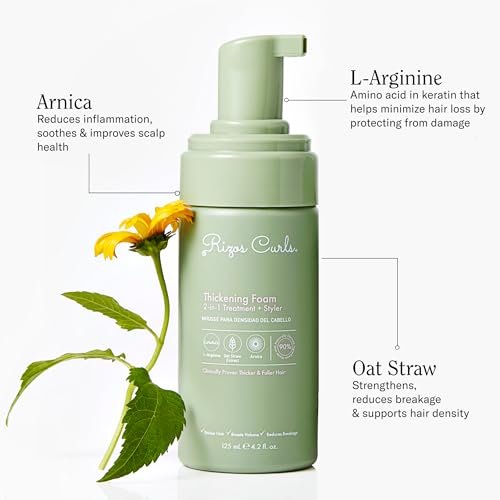 Rizos Curls Thickening Foam 2-in-1 Treatment + Styler - Improve Hair Thickness, Reduce Breakage, Boost Volume & Enhance Hair Health - 4.2 oz Avelisse