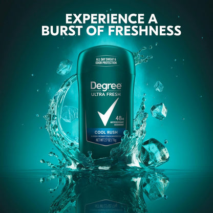 Degree Men Ultra Fresh Antiperspirant Deodorant Stick, Cool Rush, 4 Pack, 2.7 oz Each Avelisse
