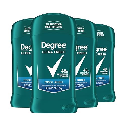 Degree Men Ultra Fresh Antiperspirant Deodorant Stick, Cool Rush, 4 Pack, 2.7 oz Each Avelisse