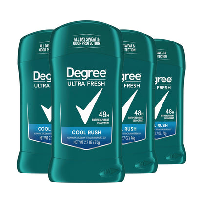 Degree Men Ultra Fresh Antiperspirant Deodorant Stick, Cool Rush, 4 Pack, 2.7 oz Each Avelisse