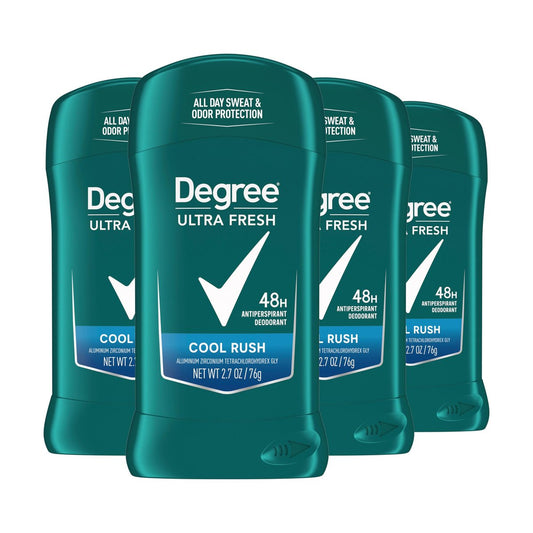 Degree Men Ultra Fresh Antiperspirant Deodorant Stick, Cool Rush, 4 Pack, 2.7 oz Each Avelisse